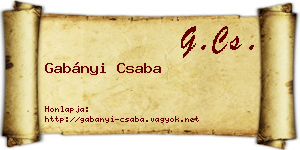 Gabányi Csaba névjegykártya